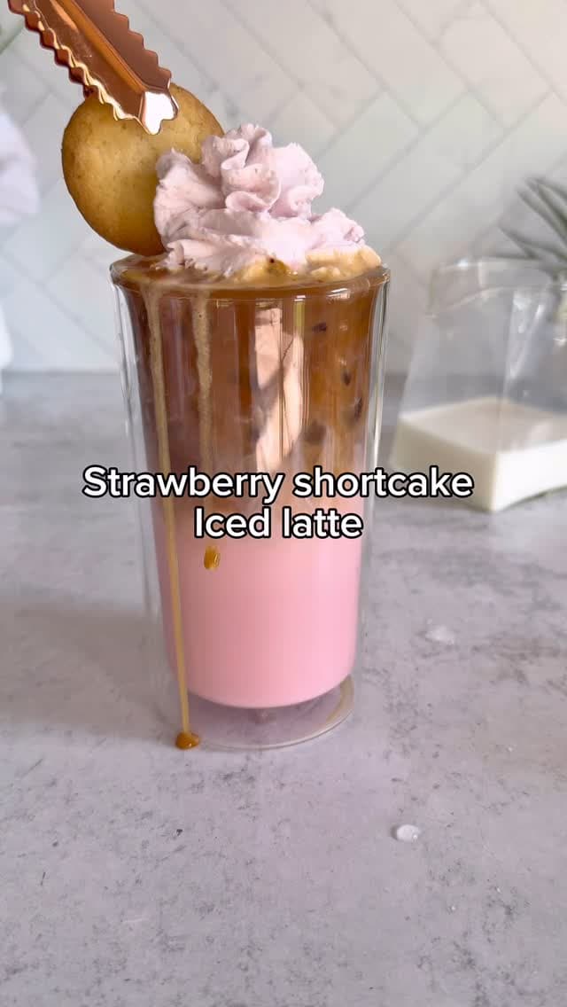 Strawberry Shortcake Iced Latte
