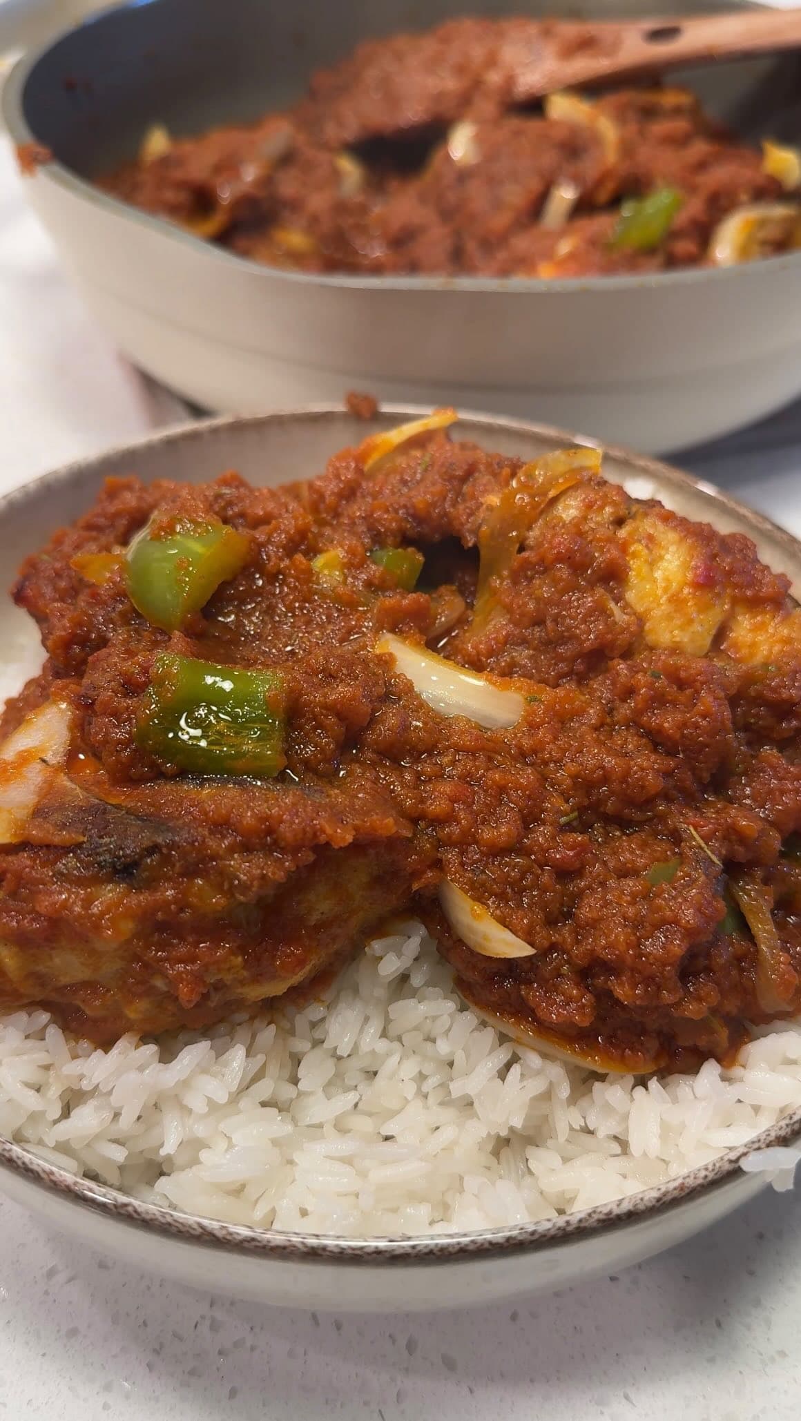 Ghanaian Fish Tomato Stew with Jasmine Rice