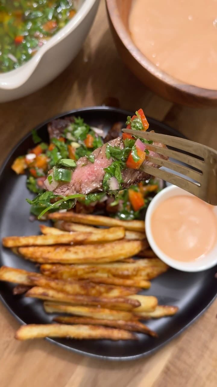 Steak Frites With Chimichurri And Fry Sauce