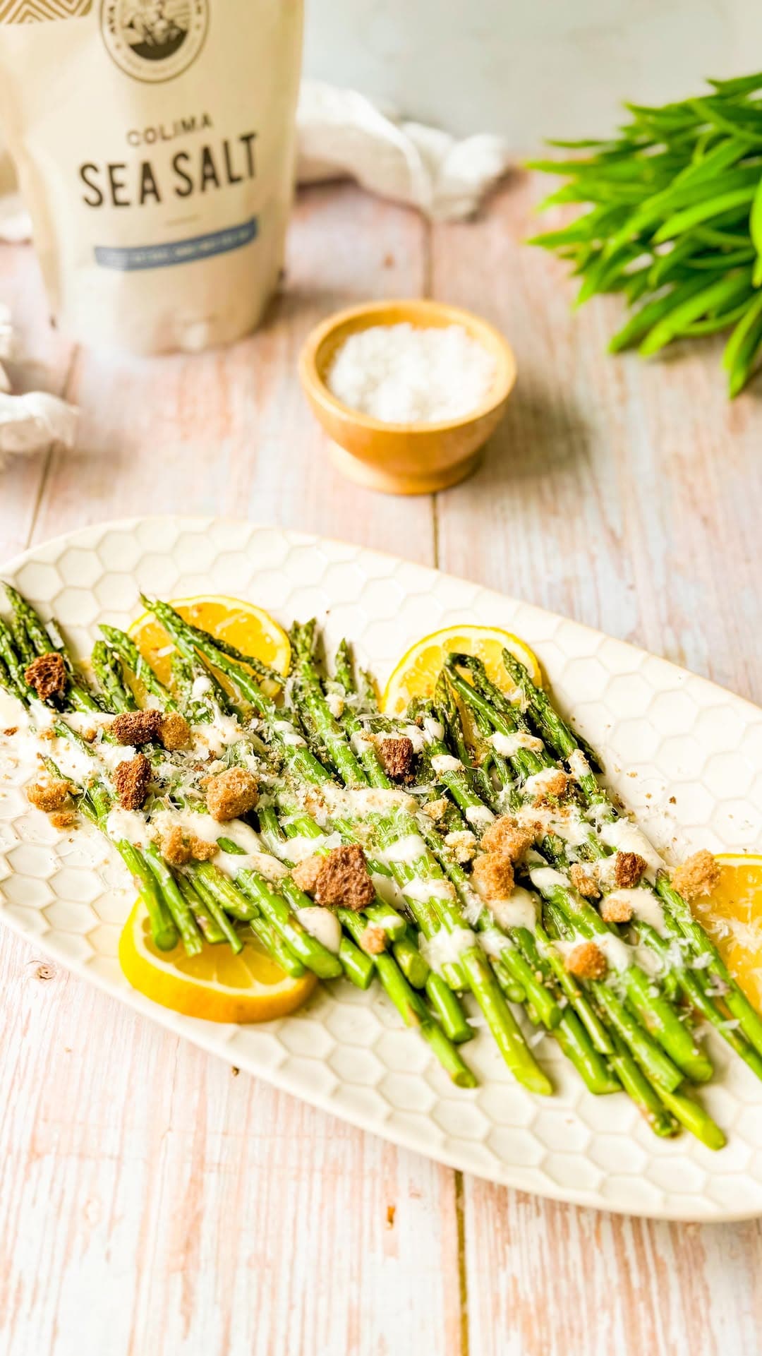 Roasted Salty Caesar Asparagus