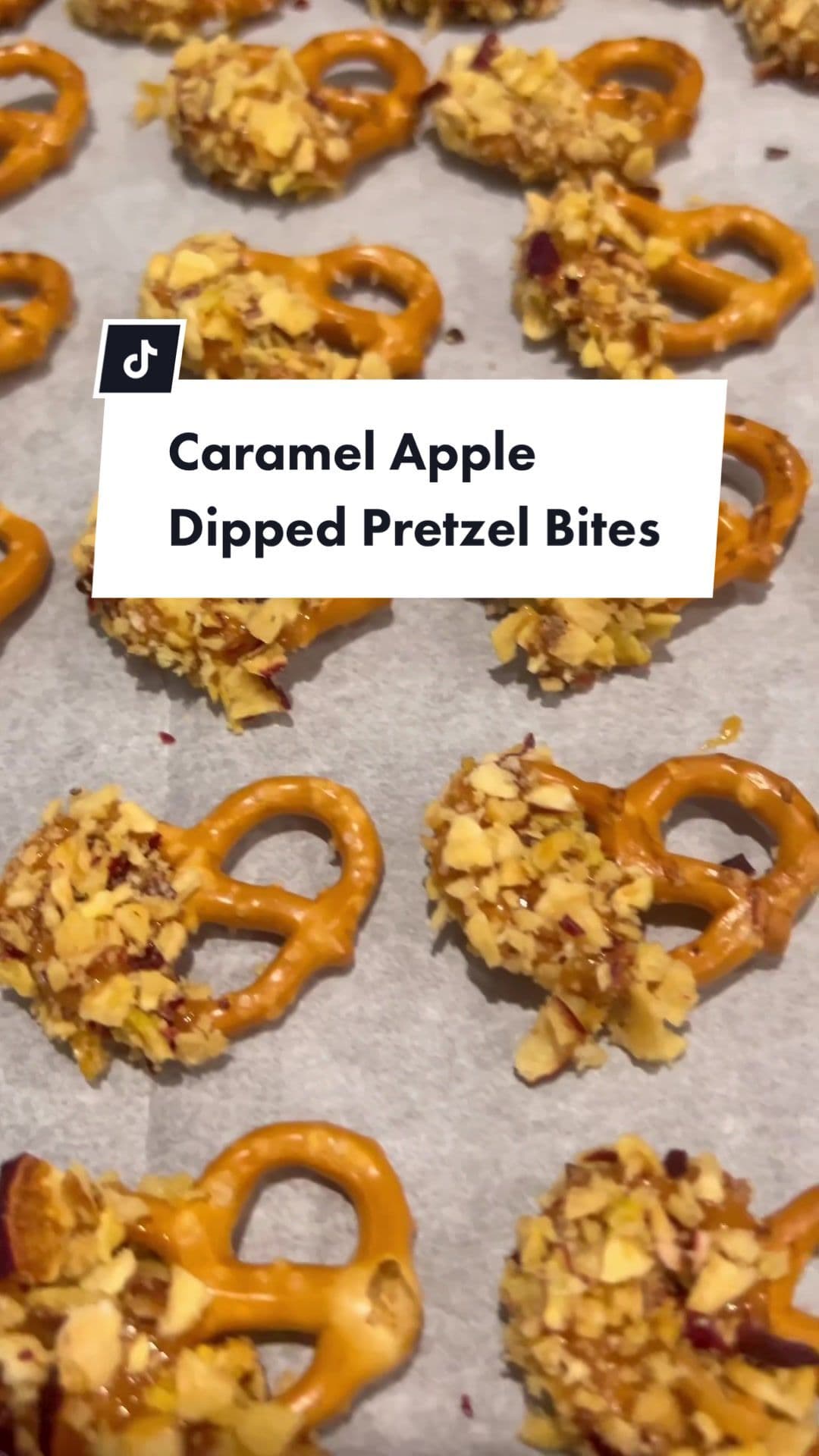 Caramel Apple Dipped Pretzel Bites