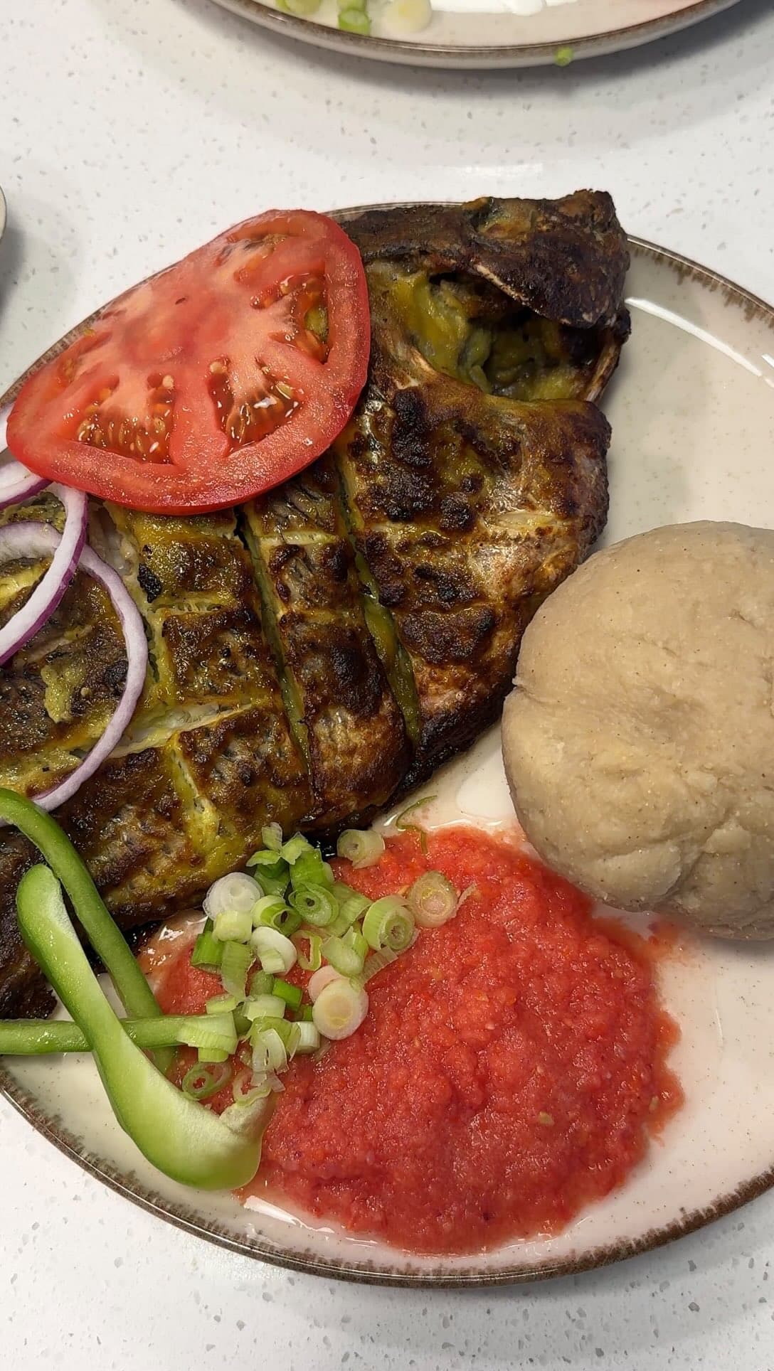 Ghanaian Baked Tilapia With Banku