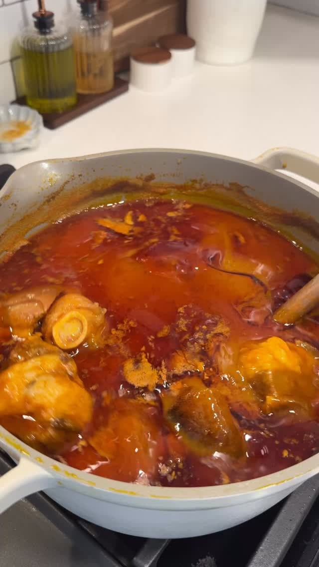 Ghanaian Palm Nut Soup With Rice Balls