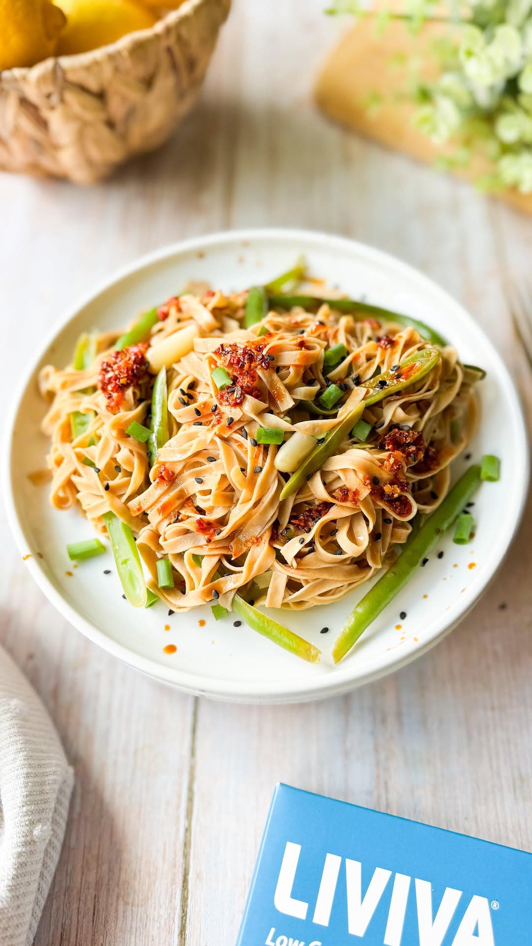 Easy Asian Style Green Bean Fettuccine