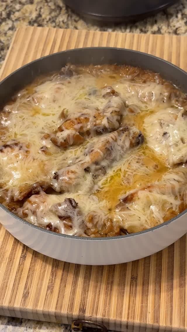 French Onion Chicken And Rice Skillet