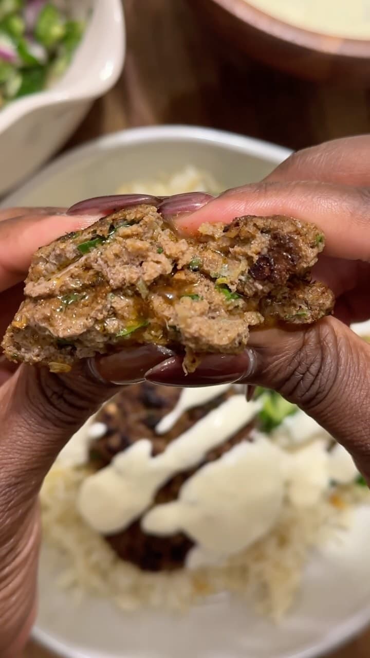 Jalapeño Beef Kabobs With Rice & White Sauce