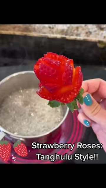 Strawberry Roses: Tanghulu Style!