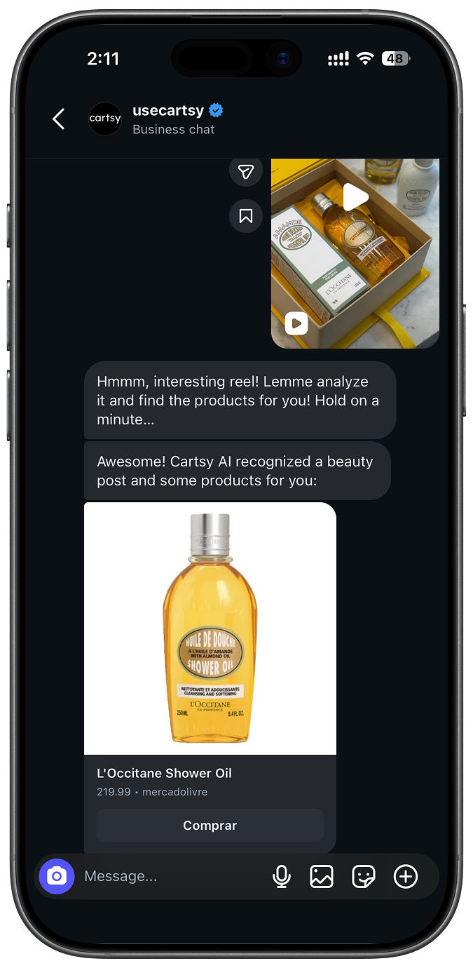 Instagram bot screenshot